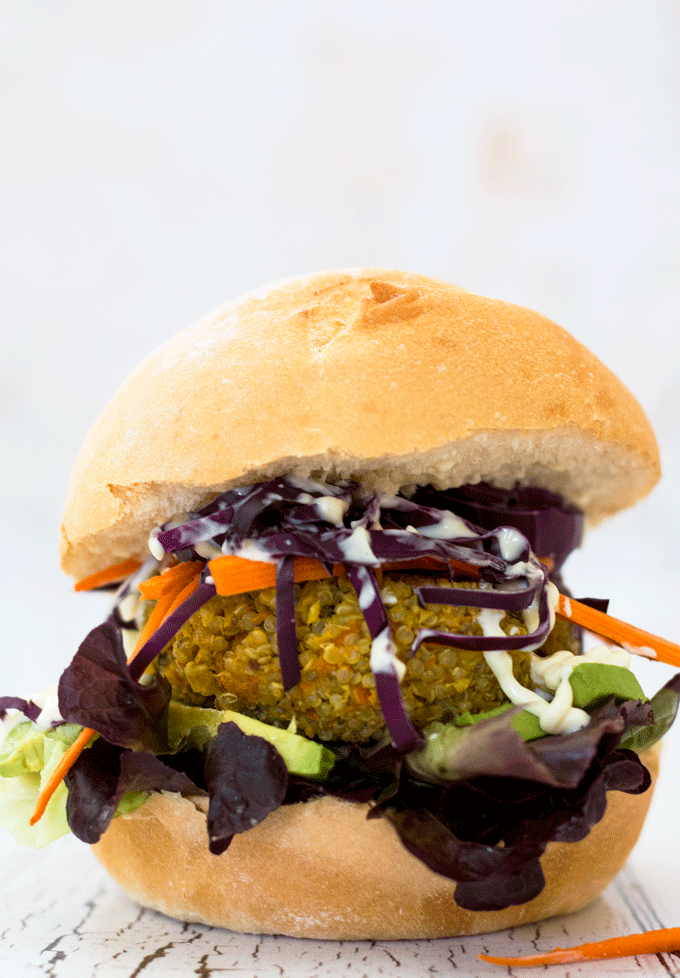 Vegan Roasted Cauliflower and Quinoa Burgers