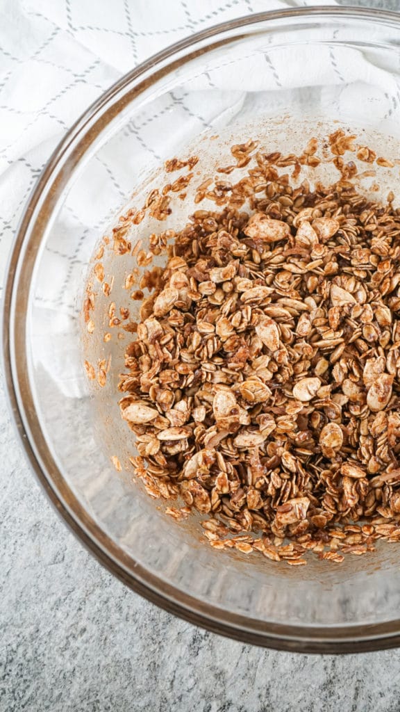 oat mixture in a glass bowl