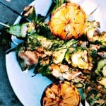 Chicken and Zucchini Skewers with Salsa Verde @wholefoodbellies.com