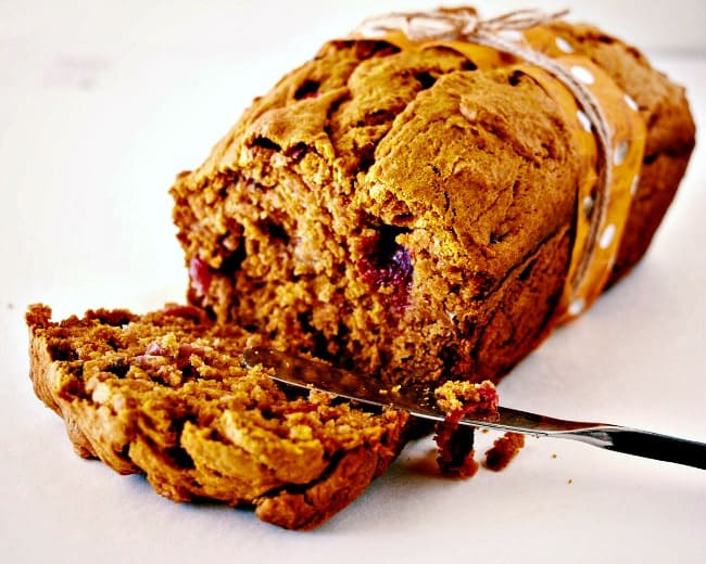 Pumpkin and Fresh Cranberry Bread