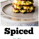 Spiced Cauliflower Fritters. Quick and easy prep for these great little fritters packed full of veg and cheese. Serve up with some hummus or with a salad. Kid approved