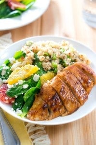 Meal plan. Balsamic Glazed Chicken with Citrus Salad and Quinoa