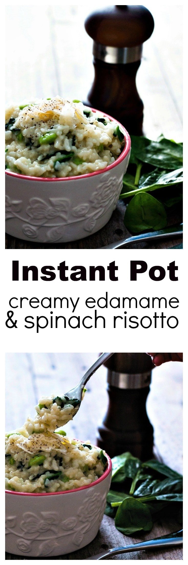 Creamy Edamame and Spinach Risotto (Pressure Cooker and Stove Top