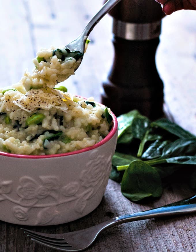 Edamame and Spinach Risotto