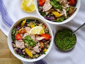 Spring clean eating meal plan: tuna and quinoa bowl