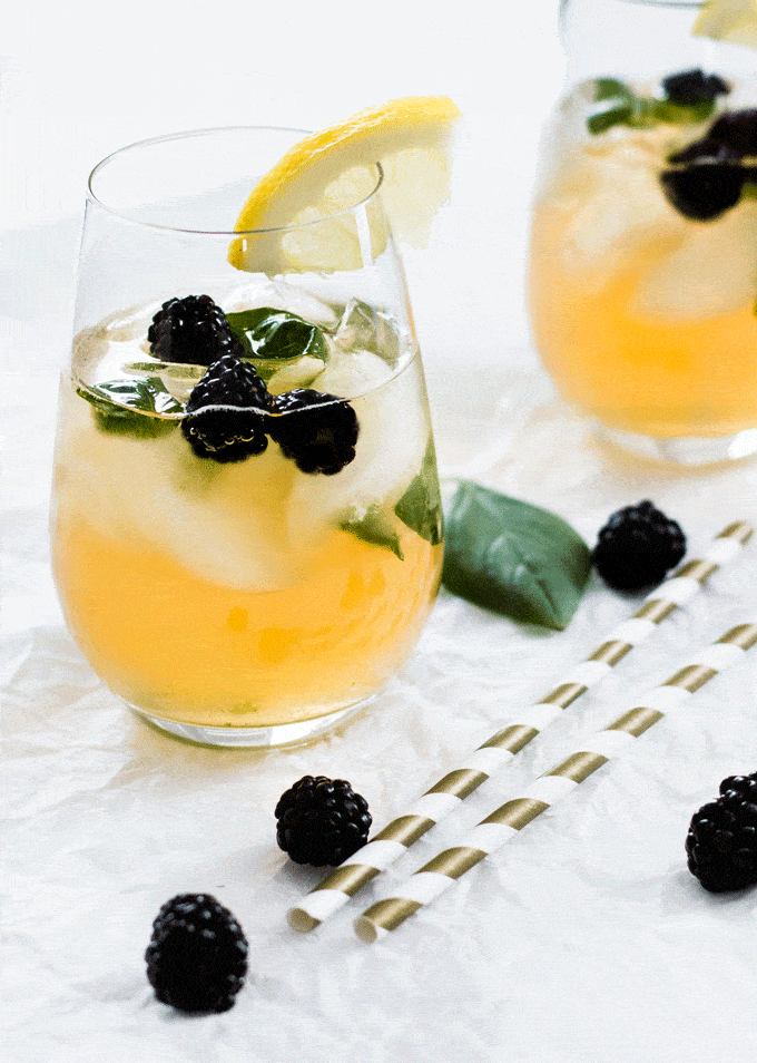 Basil and Blackberry Iced Green Tea