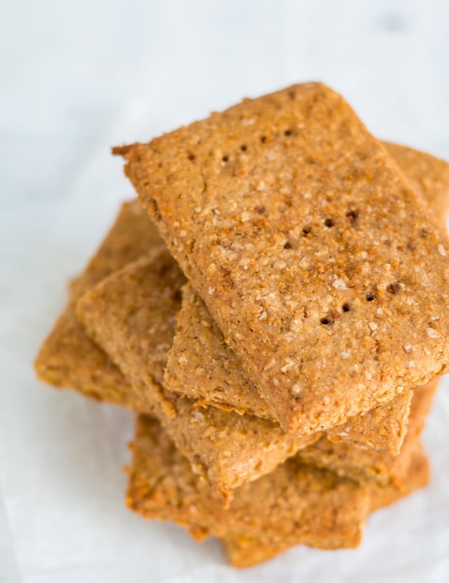 overhead shot of a stack of graham crackers