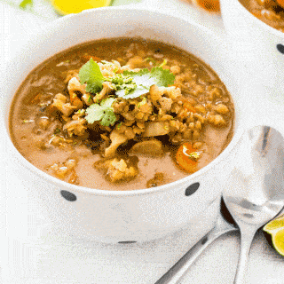 Healthy cauliflower soup with carrot and cumin