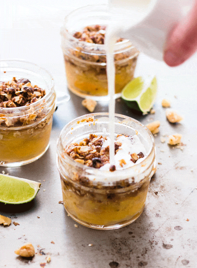 Loquat Cobbler in Mini Mason Jars