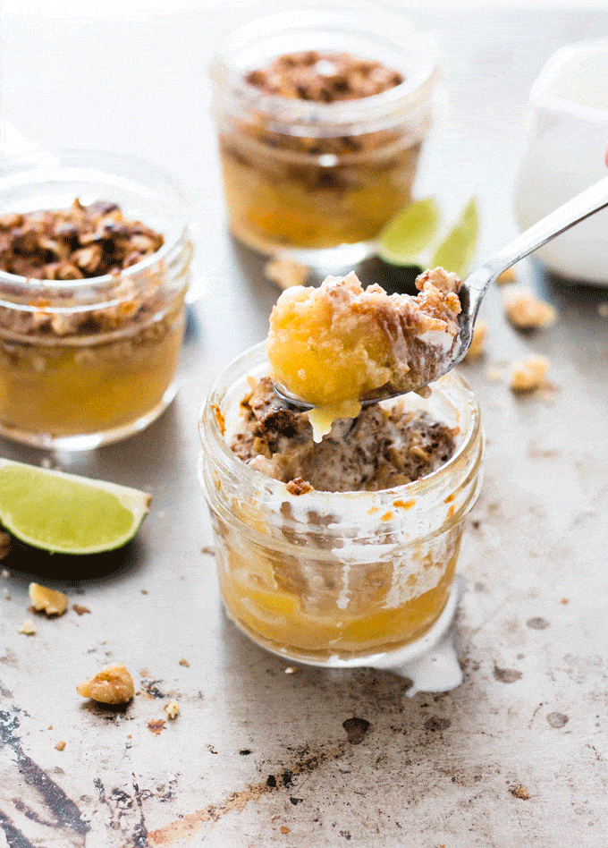 Loquat Cobbler in Mini Mason Jars