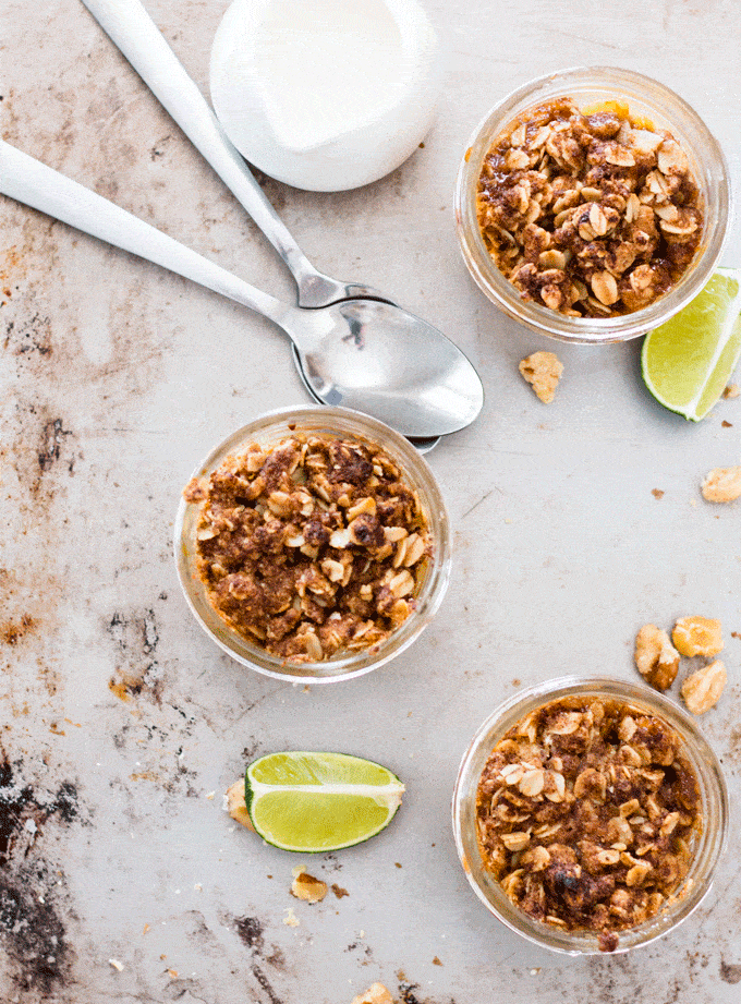 Loquat Cobbler in Mini Mason Jars