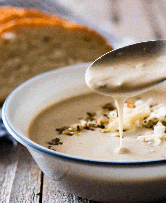Instant Pot Potato Soup with Cheddar and Leek