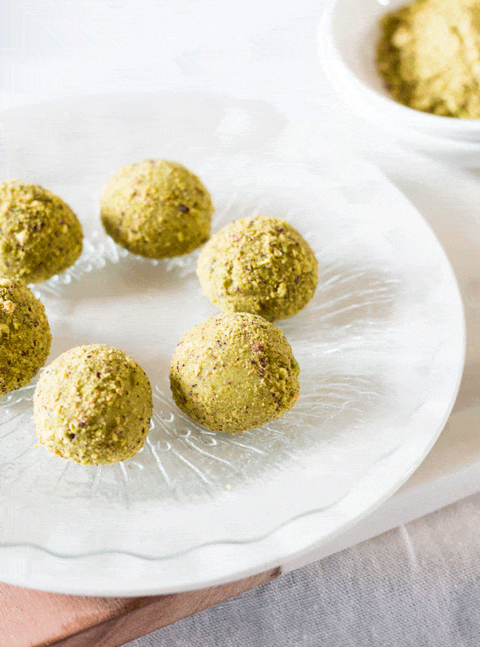 Creamy White Chocolate Pistachio Truffles