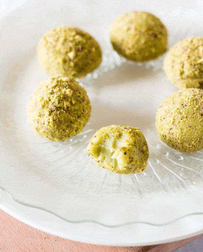 Creamy White Chocolate Pistachio Truffles