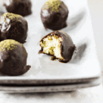 Dark Chocolate Matcha Coconut Truffles