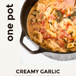 Creamy garlic tortellini soup