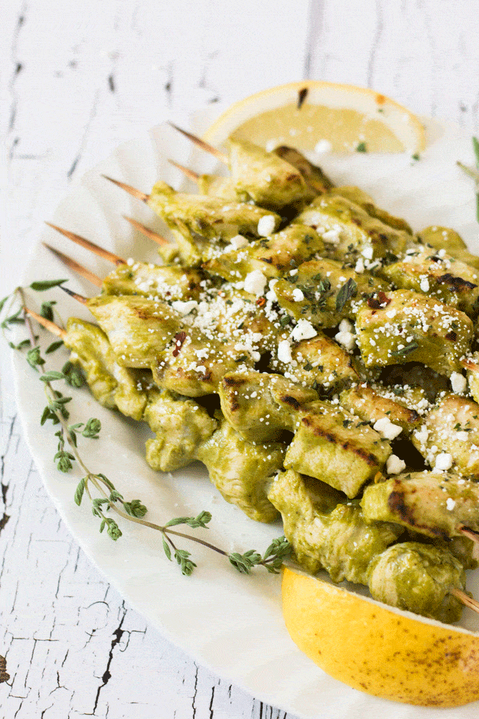 oregano recipes: oregano and lemon chicken skewers