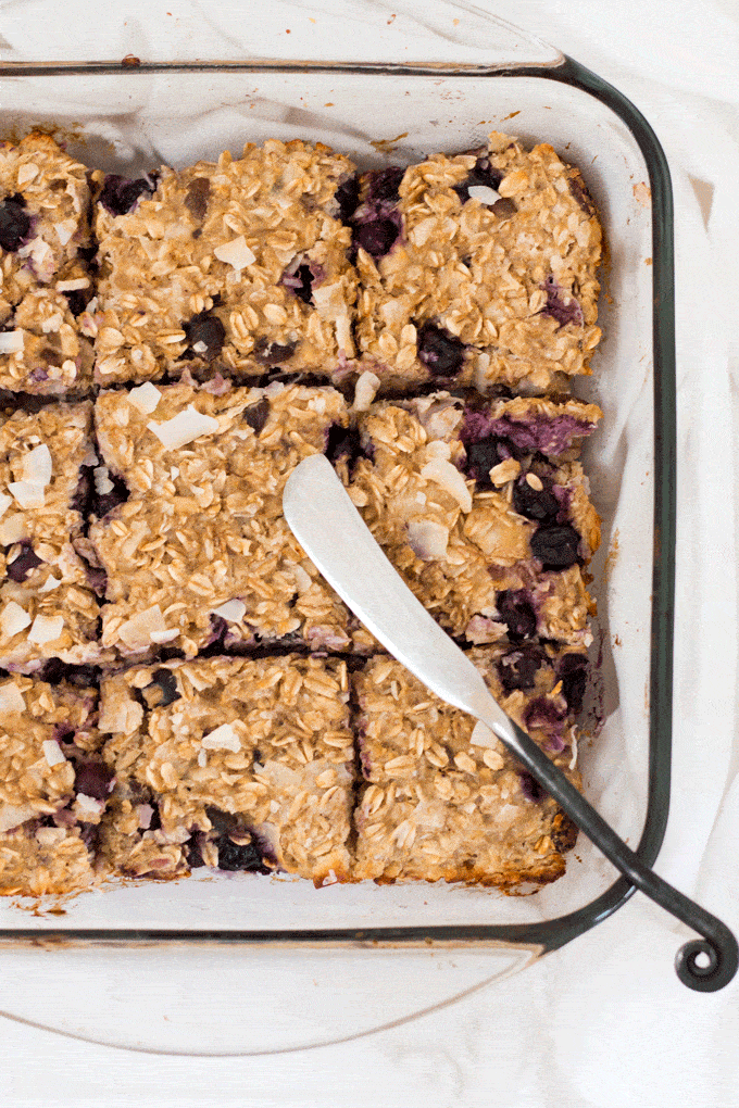 Coconut and Blueberry Oatmeal Bars
