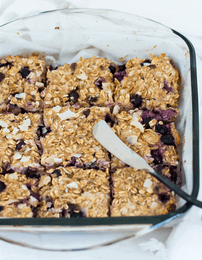 Coconut and Blueberry Oatmeal Bars