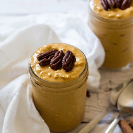 overnight oats healthy pumpkin latte spice