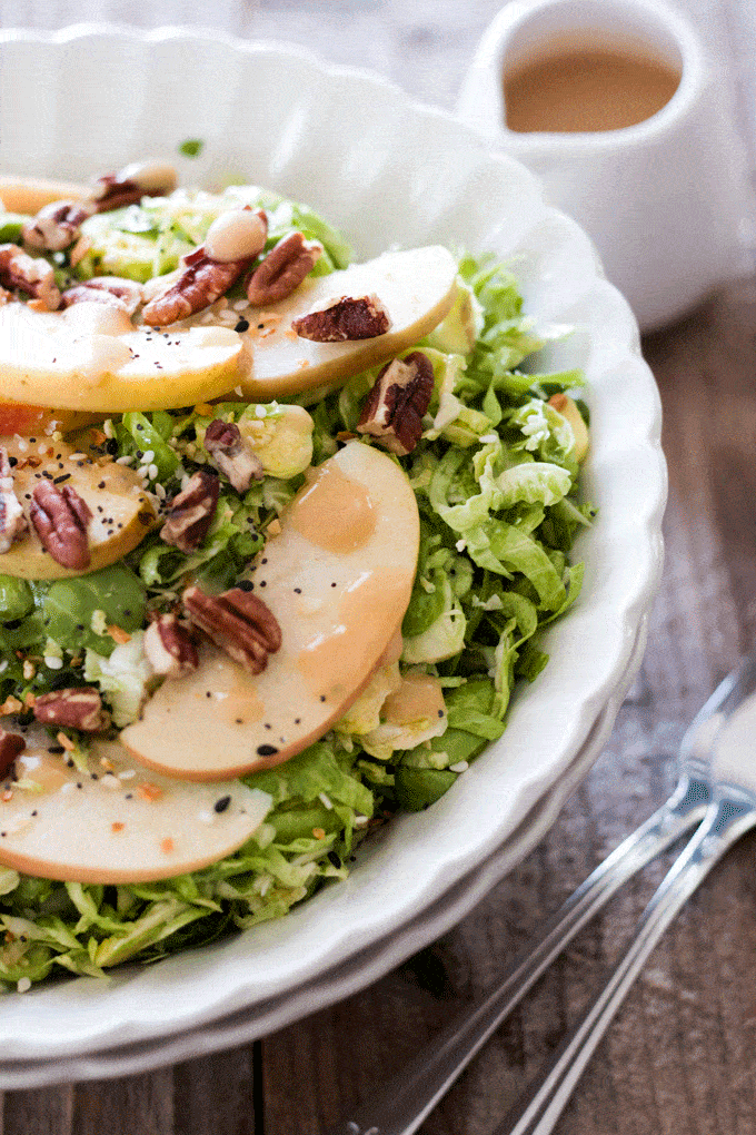 Miso Brussels Sprout and Apple Salad