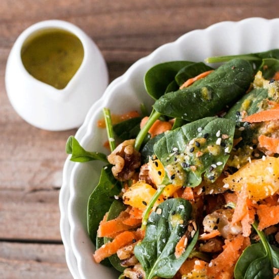 Garlicky Orange Spinach Salad