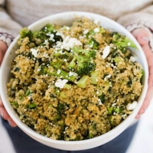 Goat Cheese Quinoa and Broccoli Casserole in the Instant Pot