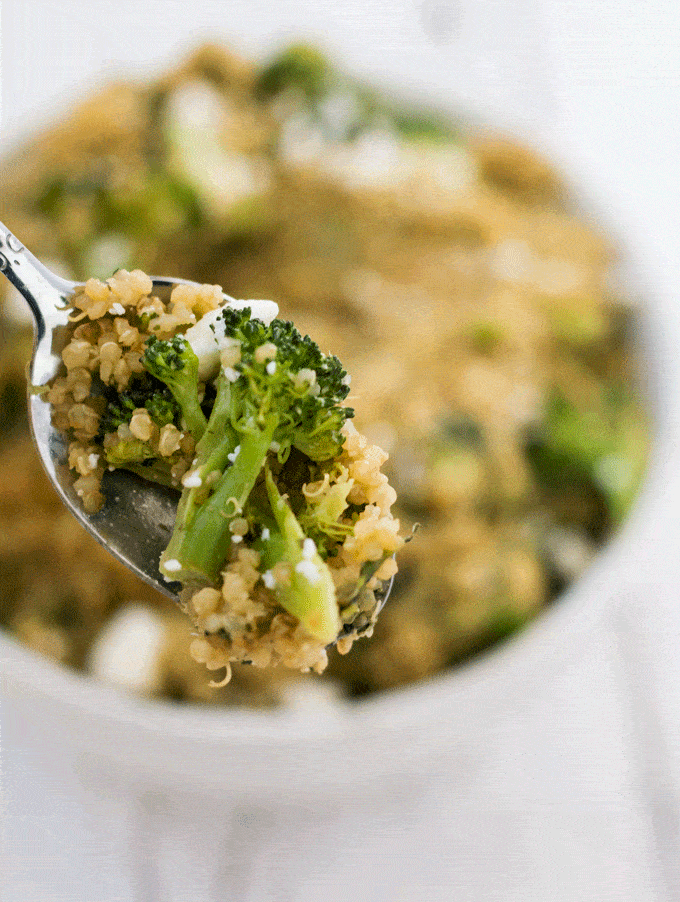 Goat Cheese Quinoa and Broccoli Casserole in the Instant Pot