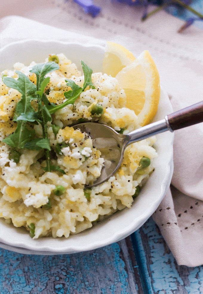 A spoonful of Pressure Cooker Risotto: Asparagus and Pea Risotto in the Instant Pot