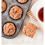 Oatmeal Sweet Potato Banana and Date Muffins in an old textured muffin tin