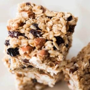 stack of Healthy no bake granola bars