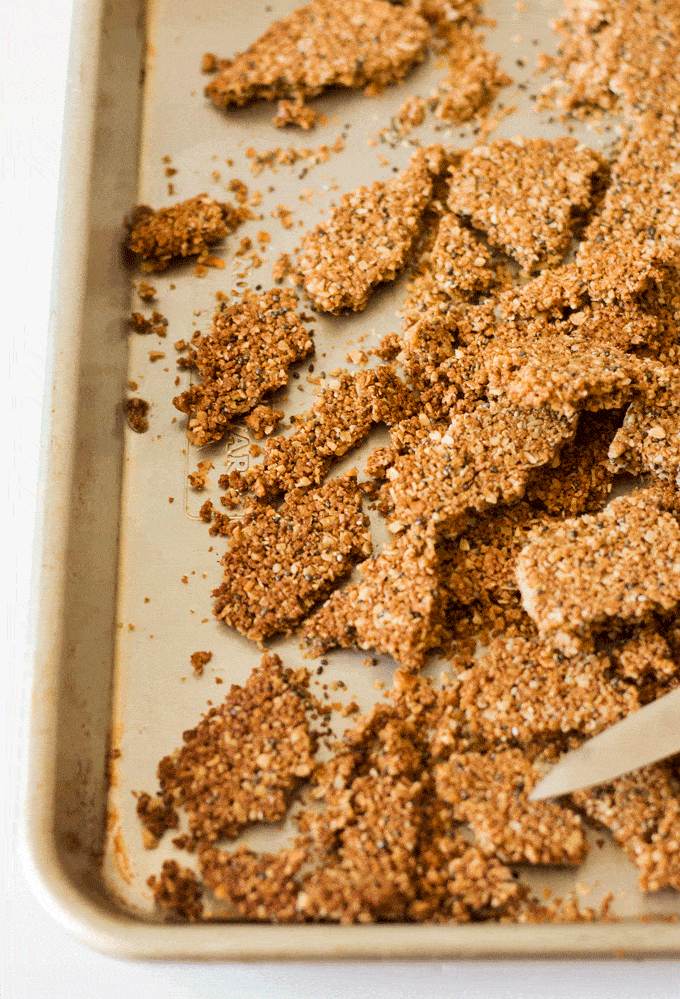 broken up pieces of Coconut Chia Breakfast Oat Squares