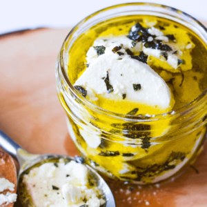 Marinated Goat Cheese Log with Fresh Garden Herbs