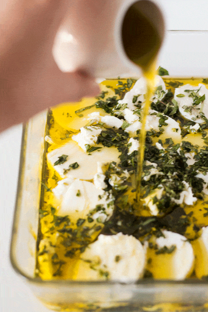 Marinated Goat Cheese Log with Fresh Garden Herbs