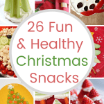 Collage of Fun and Healthy Christmas Snacks