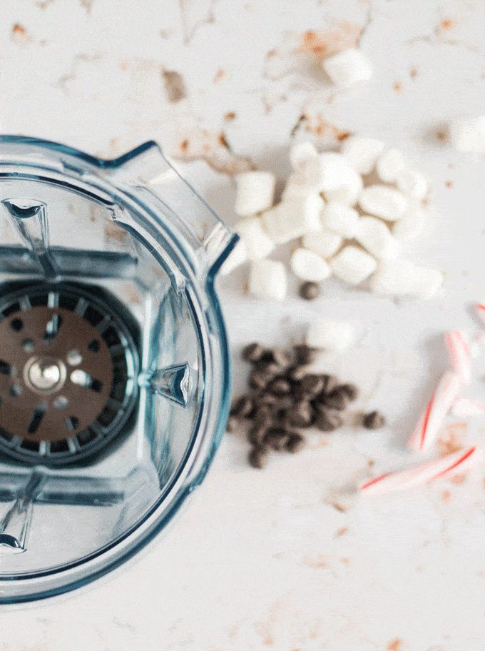 Up close shot of the blade in the aer disc container used for The Best dark Hot Chocolate Recipe Using Real Chocolate