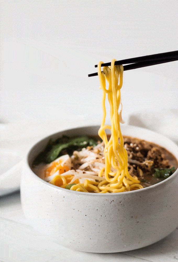 15 Minute Spicy Pork and Miso Noodle Soup