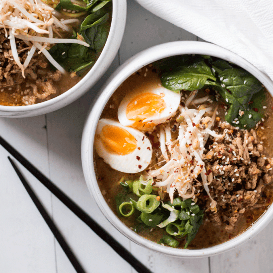 15 Minute Spicy and Miso Noodle Soup - Whole Food Bellies