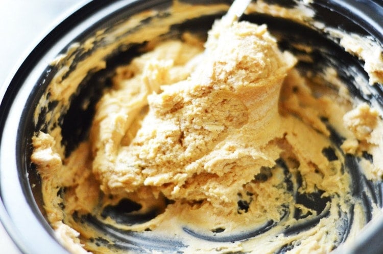 combination of cream cheese, peanut butter and granulated sweetener