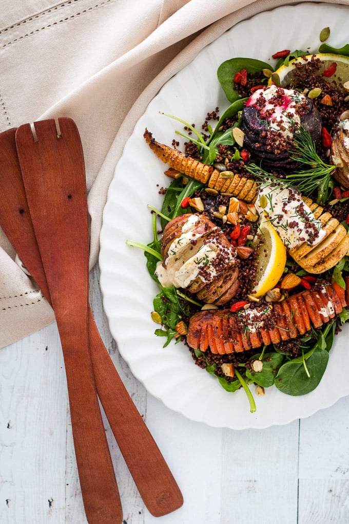 Warm winter vegetable salad