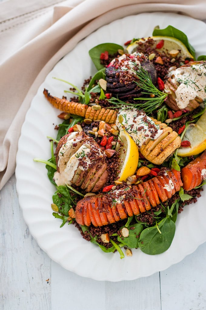 Warm winter vegetable salad