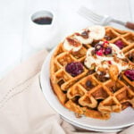 Banana oat flour waffles