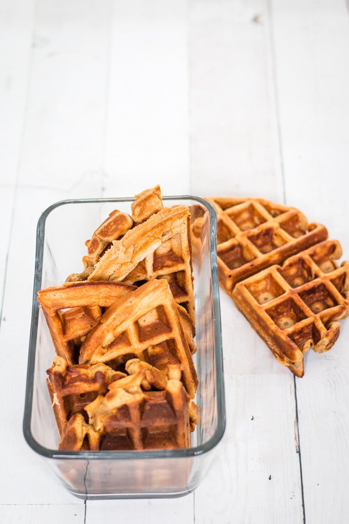 waffles in a glass container