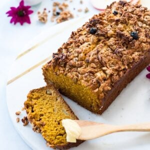 Healthy pumpkin bread with apple