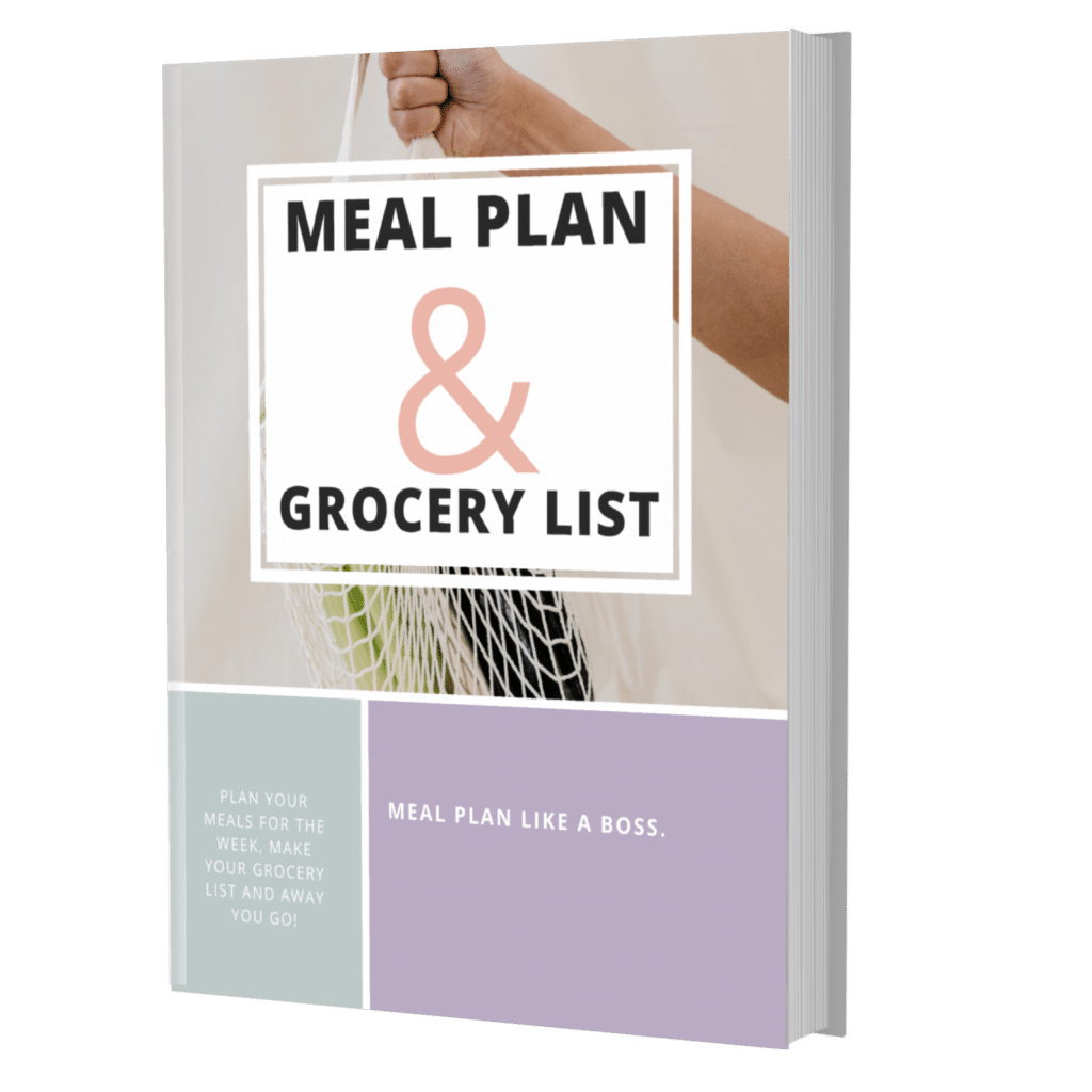 E-Book front cover meal plan and grocery list