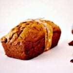 Whole wheat pumpkin bread with fresh cranberries