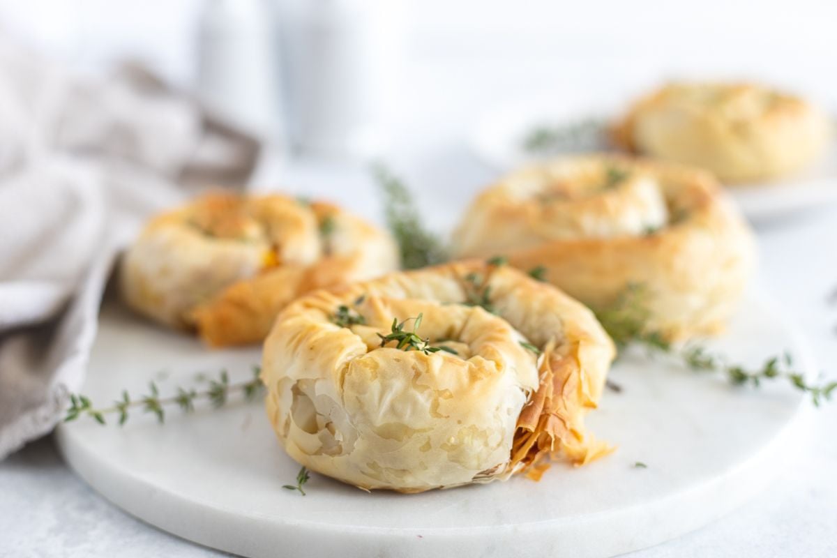 Thyme Feta and Pumpkin Phyllo (Filo) Rolls