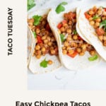 Pin of bell pepper and chickpea tacos