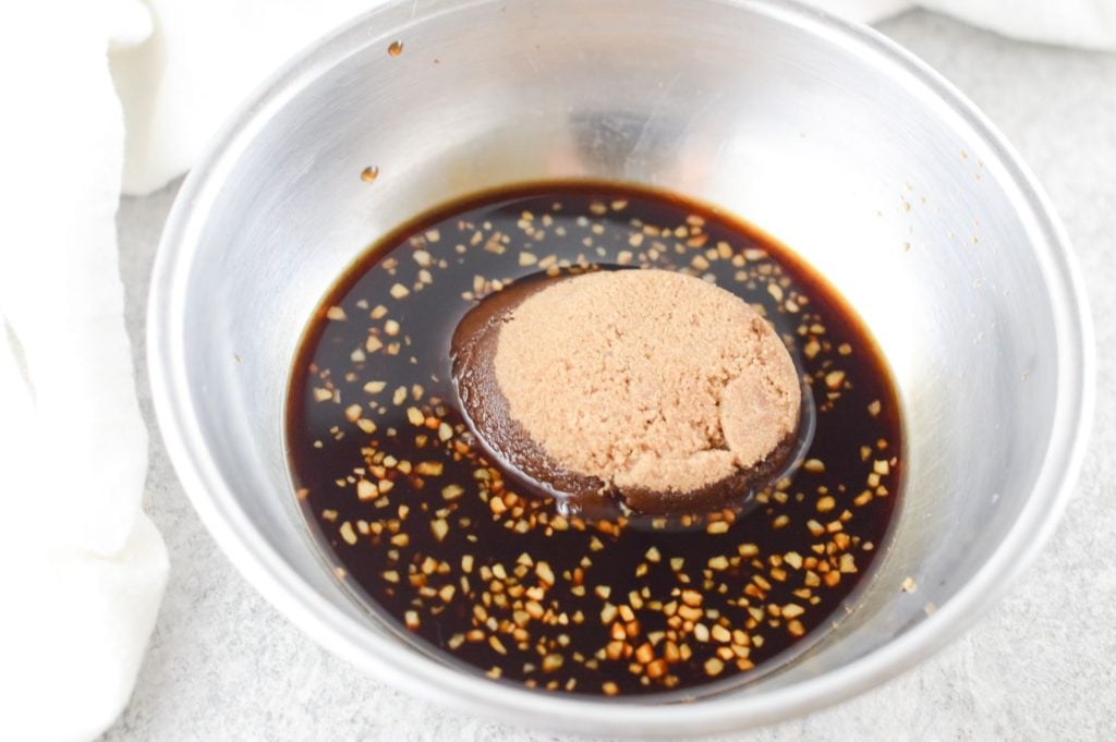 soy sauce, coconut sugar and garlic in a mixing bowl