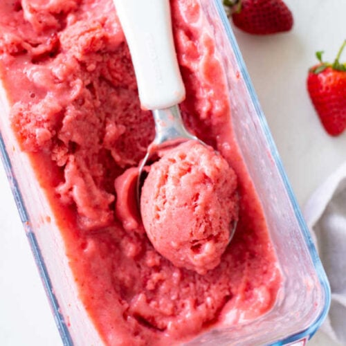 4 ingredient strawberry sorbet